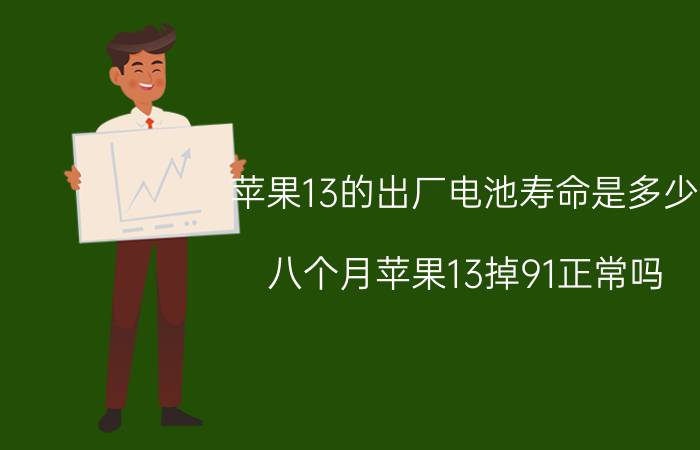 苹果13的出厂电池寿命是多少 八个月苹果13掉91正常吗？